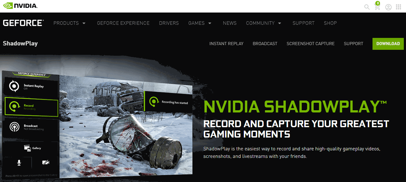 Nvidia shadowplay как включить на любой видеокарте